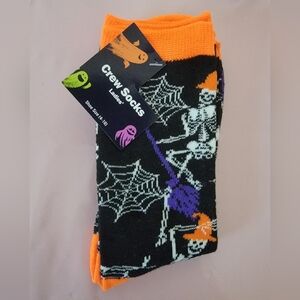 Halloween 🫏 Crew Socks - Black and Orange